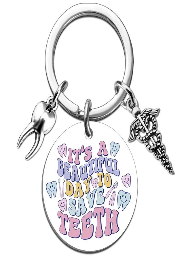 MOEXUKO Dental Assistant Accessories Dental Hygienist Gifts Dentist Assistant Keychain Dentist Appreciation Gifts for Women Friends Coworkers Birthday Thanksgiving Christmas Gift Teeth Themed Keyring - Image 1